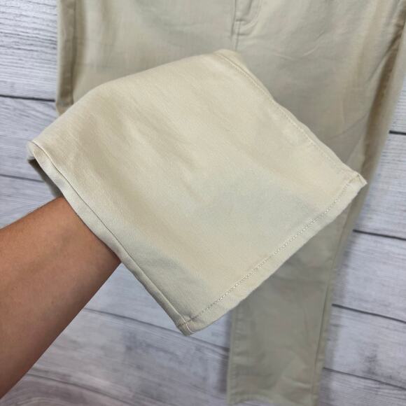 NYDJ Plus Size High Rise Billie Cream Mini Boot Ankle Jeans Size 16 TALL - Picture 4 of 9